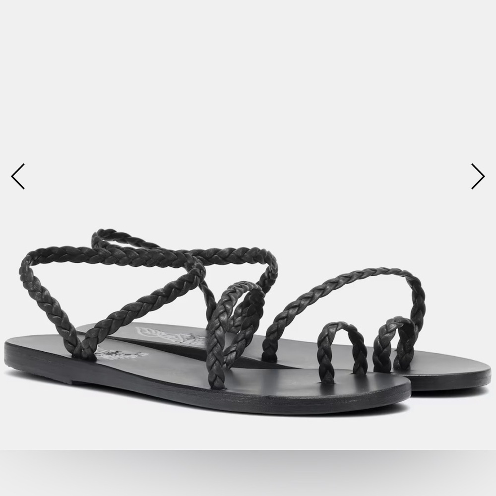 Ancient Greek Eleftheria Leather Sandals, Black, Size 37, NWOB